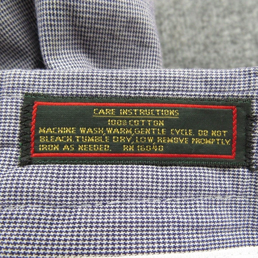 Vintage Cross Creek Pants Men 37x28 Cuffed Micro Houndstooth Pleated Made in USA